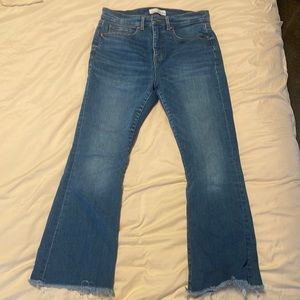 Medium Wash High Waist Flare Crop Loft Jeans Size 29